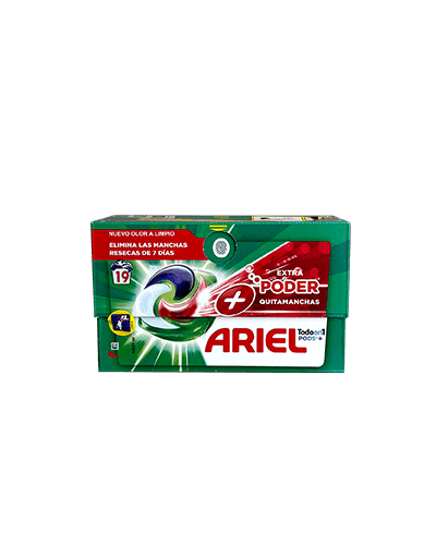 Ariel pods “all in 1” extra poder Quitamanchas 19k